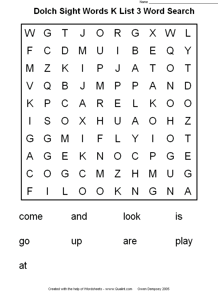 Sight Words Kindergarten