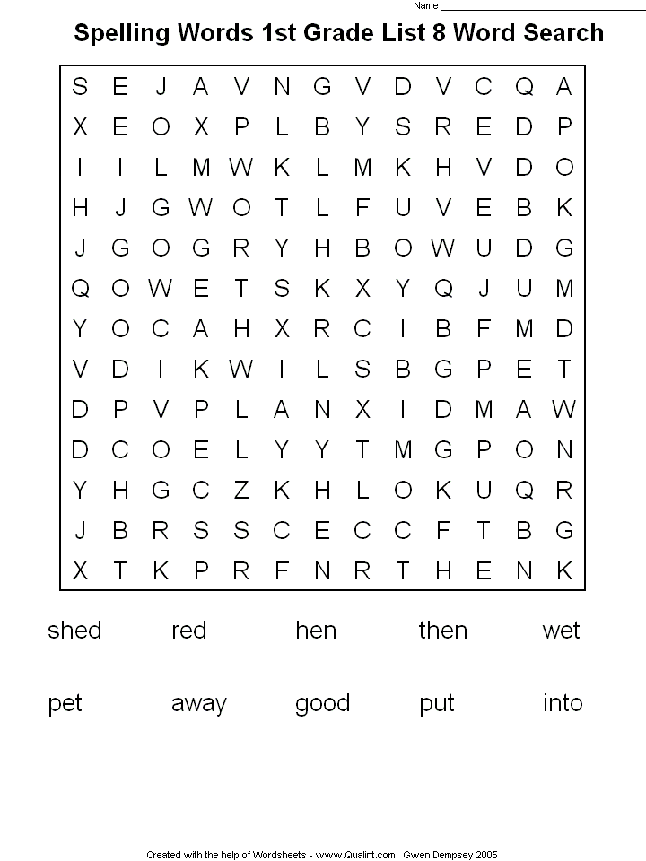 grade free printable First  1st Grade word Word books Words Search sight Sight for Printable